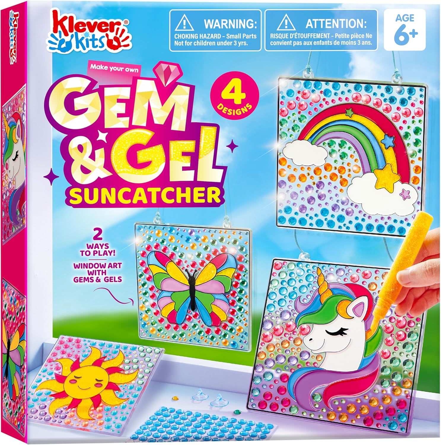 Kid Toys And Craft - JOYFY 4PCS Window Art 2-in-1 Gems