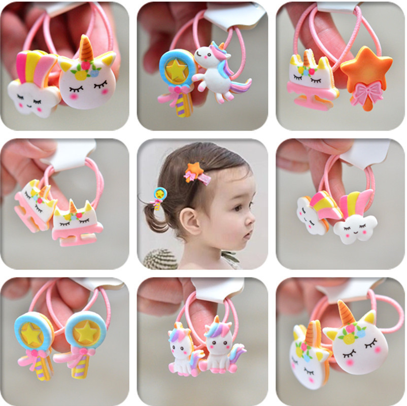 Kids Toys Horse - 2PCS Cartoon Cute Rainbow White Horse
