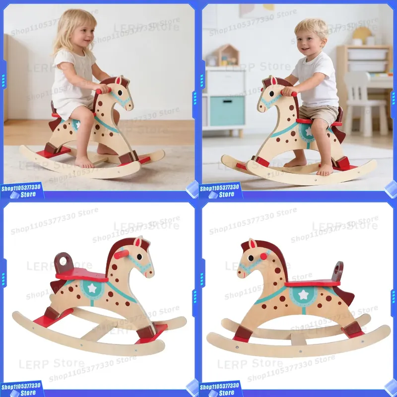 Colorful Wooden Rocking Horse  - огляд і ціна Kids Toys Horse