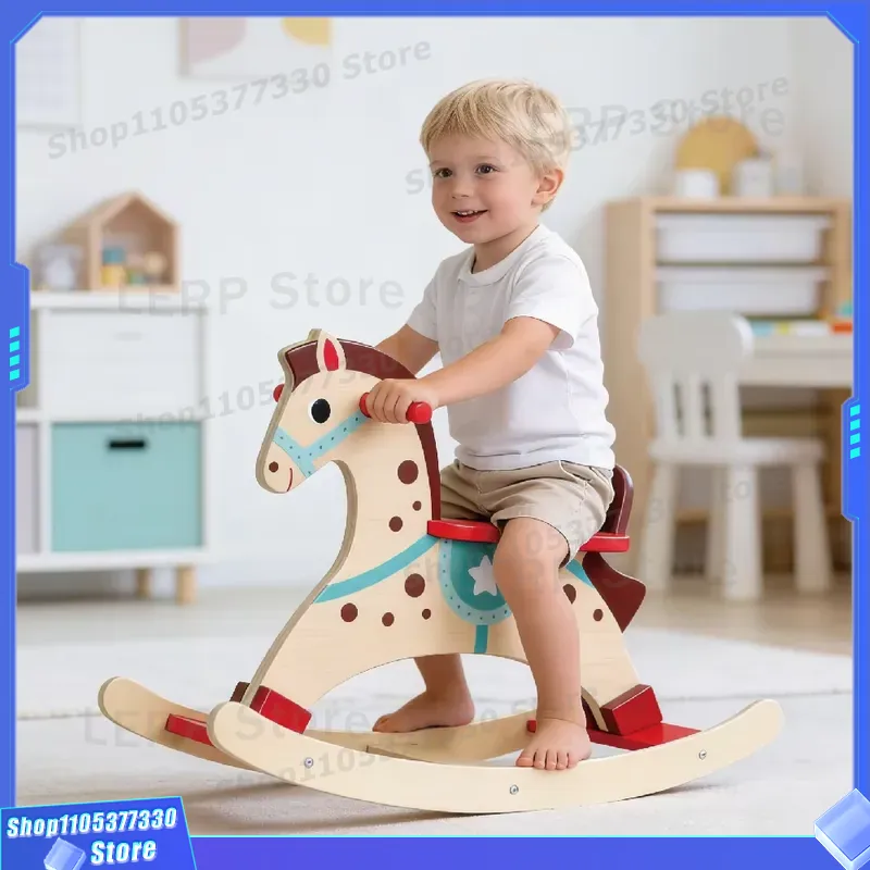 Colorful Wooden Rocking Horse  - огляд і ціна Kids Toys Horse